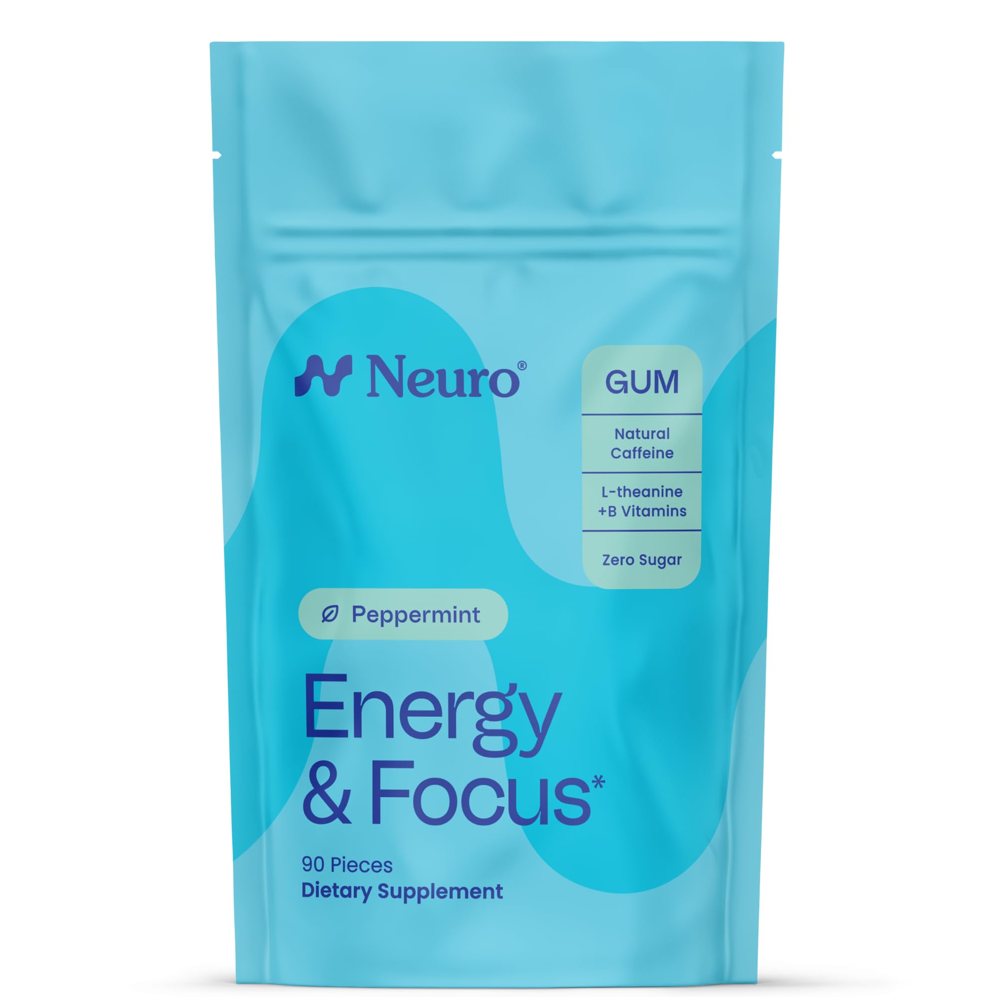 Neuro Energy & Focus Gum - 40mg Natural Caffeine Gum & Nootropic Energy Supplement with L-Theanine & B Vitamins - Sugar Free, Vegan - Peppermint, 90ct Neuro buy supplements canada