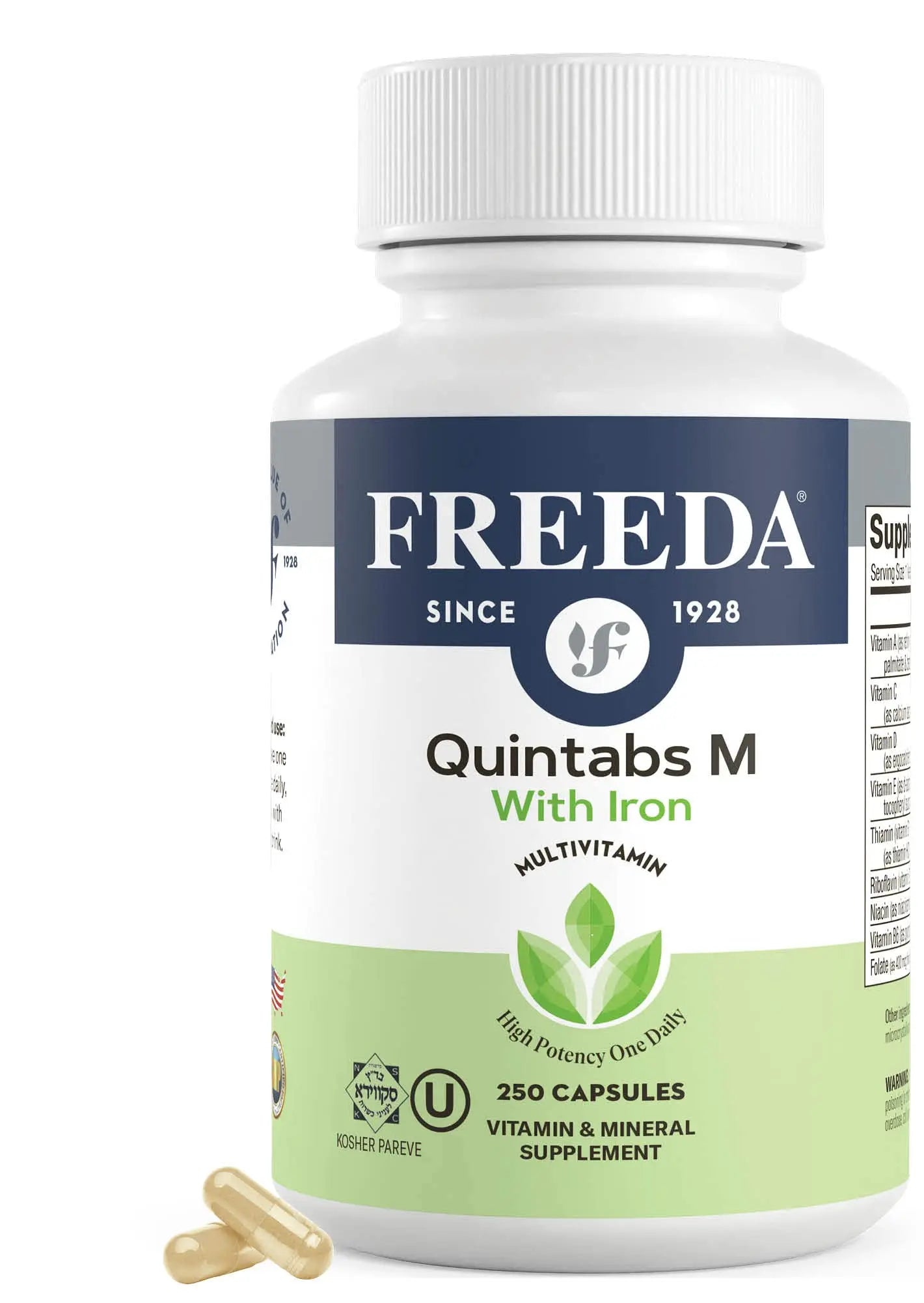 FREEDA Multivitamin One Daily – Quintabs-M with Iron – Kosher Multi Vitamins Supplements for Women Health - Multivitamins for Women & Iron FREEDA buy supplements canada