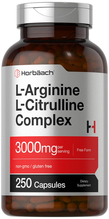 Horbäach L-Arginine L-Citrulline Complex | 3000mg | 250 Capsules | Non-GMO, Gluten Free Supplement Horbäach buy supplements canada