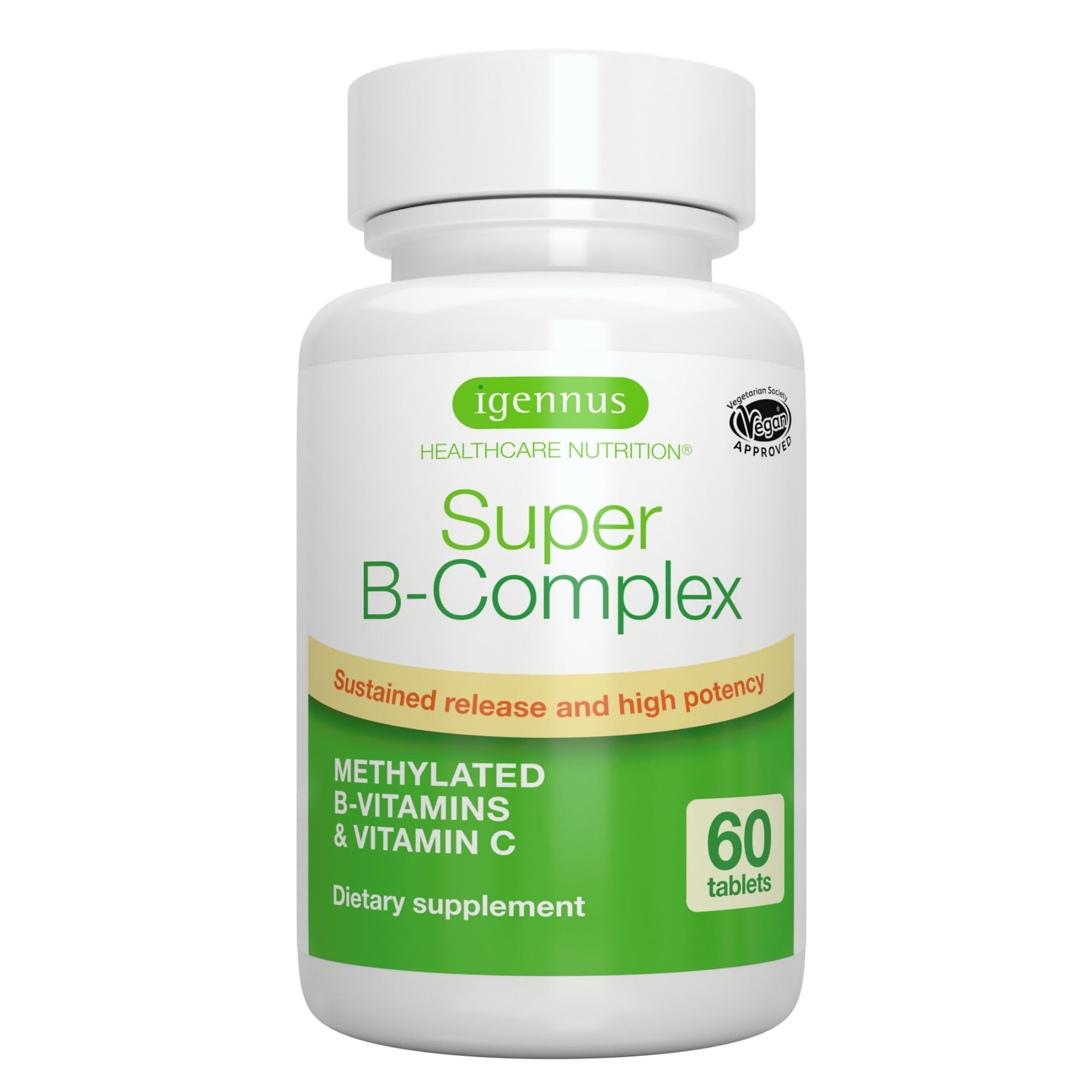 Igennus Super B-Complex Methylated B Vitamins - Sustained Release, Clean Label & High Absorption, with 5-MTHF Folate & Methyl B12, Energy, Mood & Cognitive Performance Igennus Healthcare Nutrition buy supplements canada