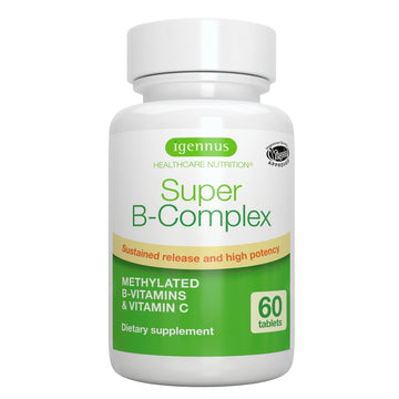 Igennus Super B-Complex Methylated B Vitamins - Sustained Release, Clean Label & High Absorption, with 5-MTHF Folate & Methyl B12, Energy, Mood & Cognitive Performance Igennus Healthcare Nutrition buy supplements canada
