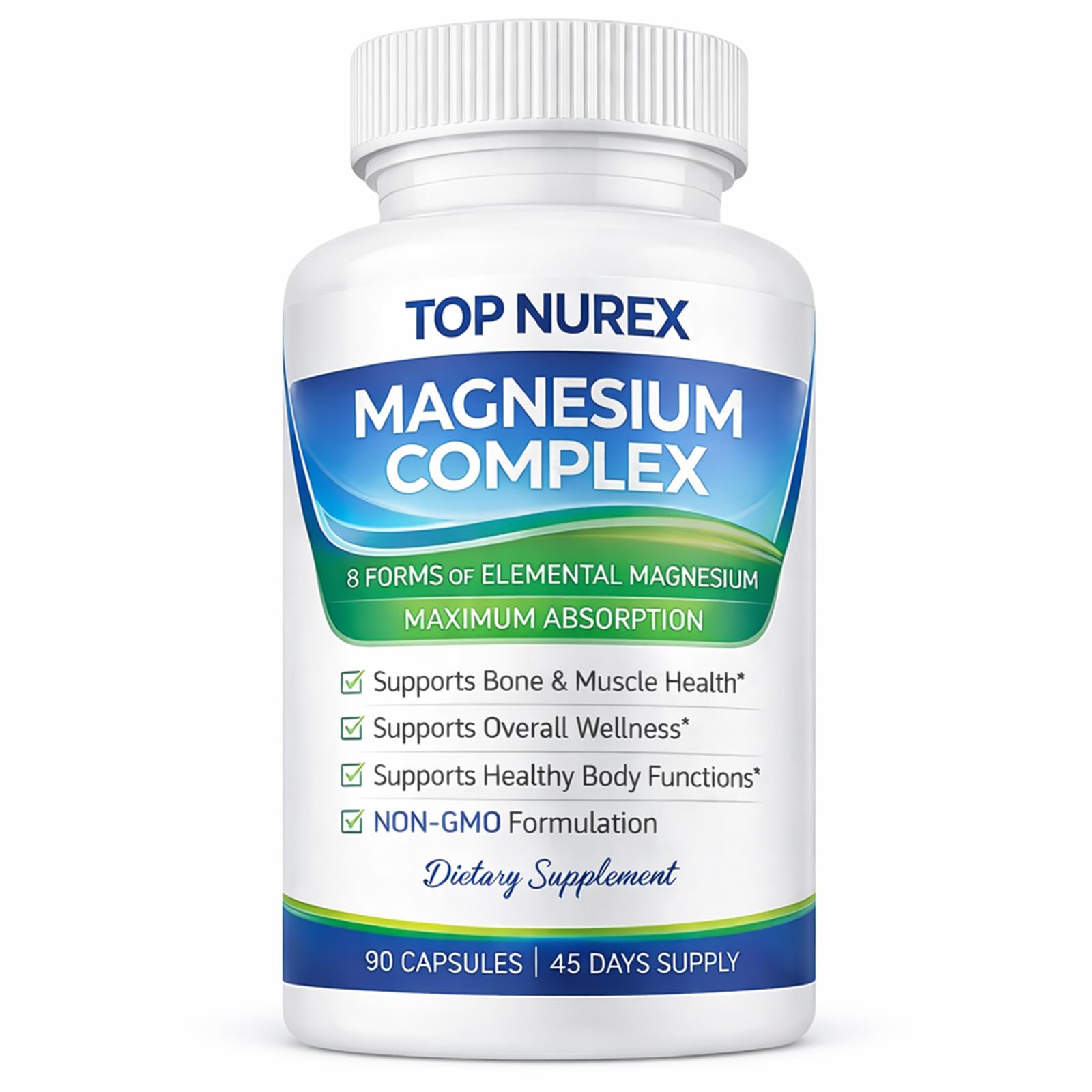 Top Nurex Magnesium Complex 1000 mg, 8-Source Magnesium Blend with Glycinate, Citrate, Malate & Taurate, Vegan Formula, Non-GMO, 90 Capsules Top Nurex buy supplements canada