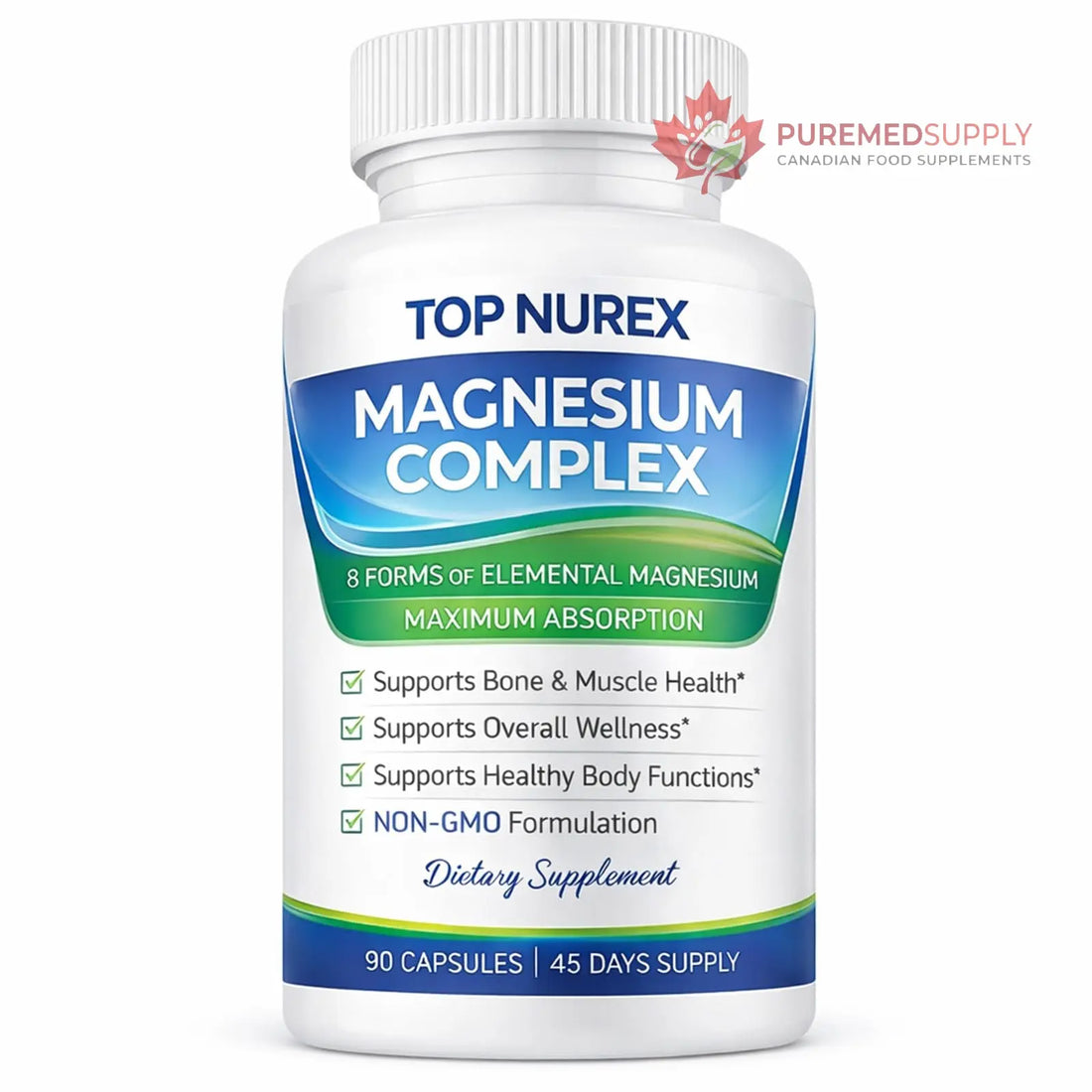 Top Nurex Magnesium Complex 1000 mg, 8-Source Magnesium Blend with Glycinate, Citrate, Malate & Taurate, Vegan Formula, Non-GMO, 90 Capsules Top Nurex buy supplements canada