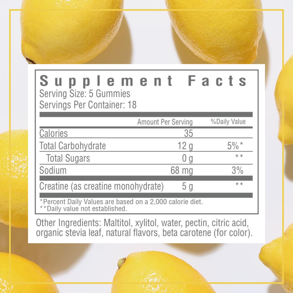 Consult Health CREOVATE CREATINE MONOHYDRATE Gummies 5g Dose for Men & Women to Support Muscle, Strength, Recovery, Cognitive Health & Memory, Zero Sugar, Gluten Free, Natural Lemon, 90 Count Consult Health buy supplements canada