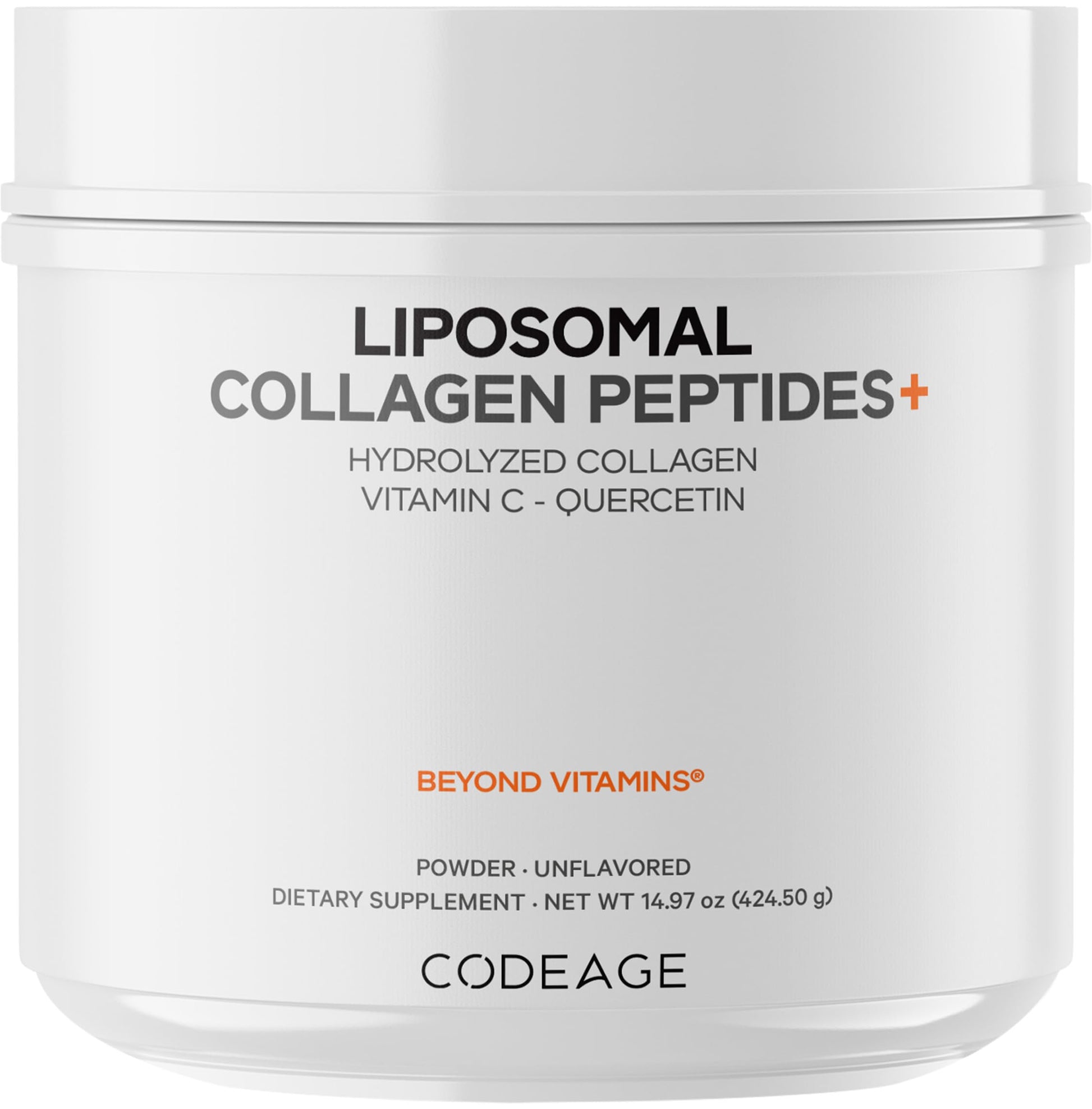 Codeage Liposomal Collagen Peptides Powder + Vitamin C & Quercetin, Phospholipid Complex, Grass-Fed Pasture-Raised Hydrolyzed Collagen Type I & III Supplement All-in-One, Non-GMO, 14.97 oz Codeage buy supplements canada