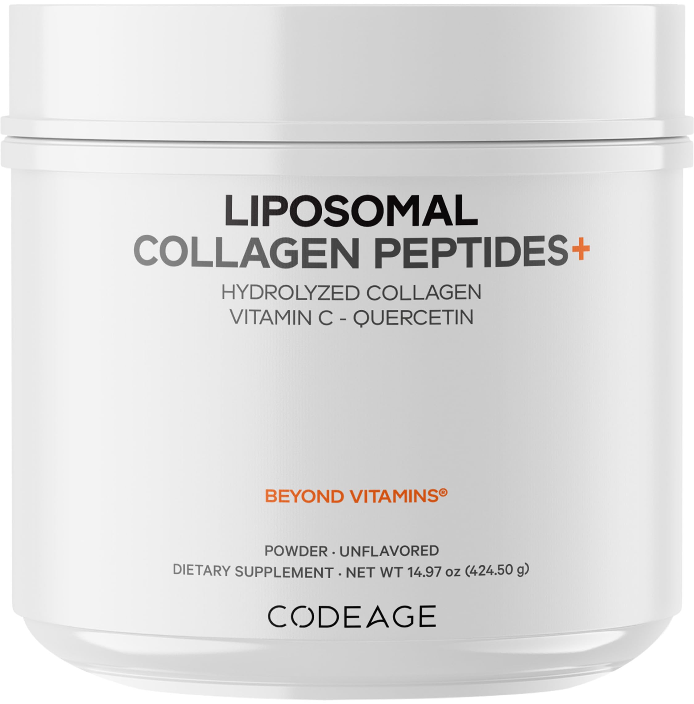 Codeage Liposomal Collagen Peptides Powder + Vitamin C & Quercetin, Phospholipid Complex, Grass-Fed Pasture-Raised Hydrolyzed Collagen Type I & III Supplement All-in-One, Non-GMO, 14.97 oz Codeage buy supplements canada