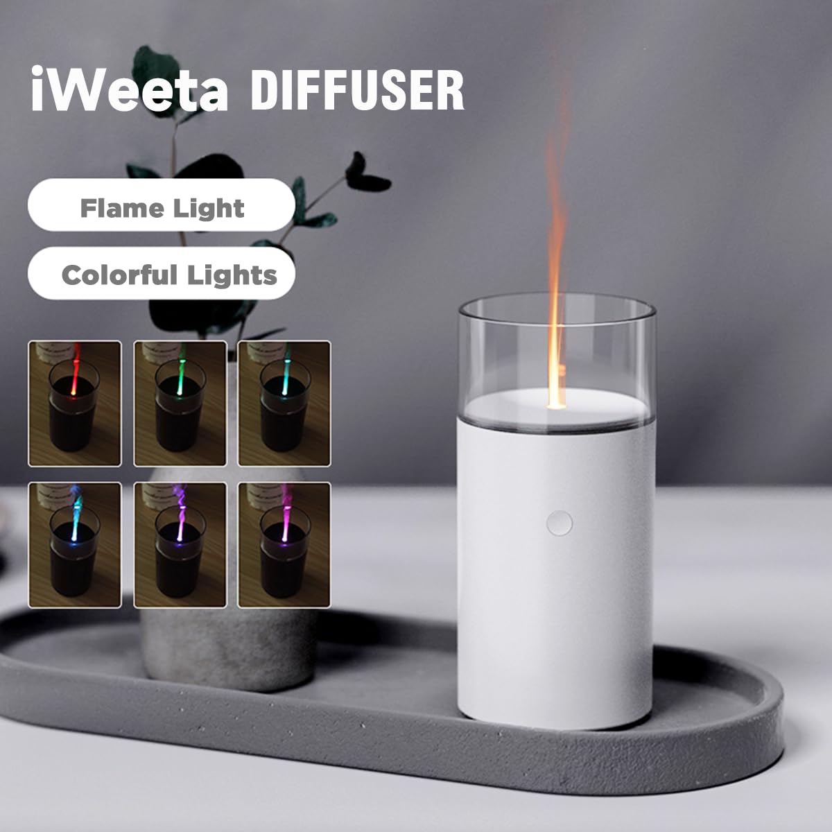 iWeeta Candlelight Diffuser,60ml Rechargeable Battery Operated Low Power Portable 10ml/H Aroma iweeta buy supplements canada