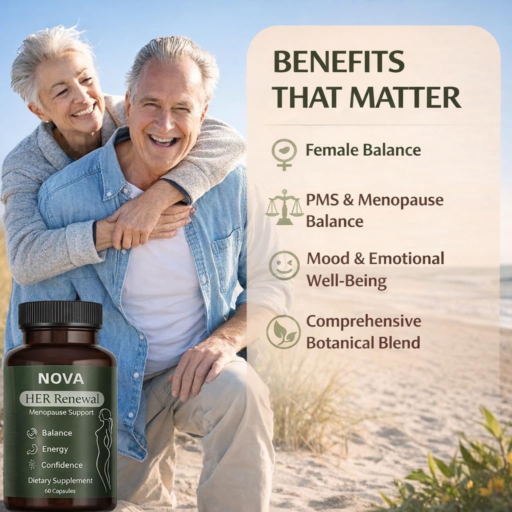 DFTLUUE NOVA Menopause Relief Support for Her - Probiotic Estrogen Balance Formula with Curcuminoids & Botanical Extracts – Supports Hormonal Balance, Comfort & Daily Well-Being – 60 Capsules (1) DFTLUUE buy supplements canada