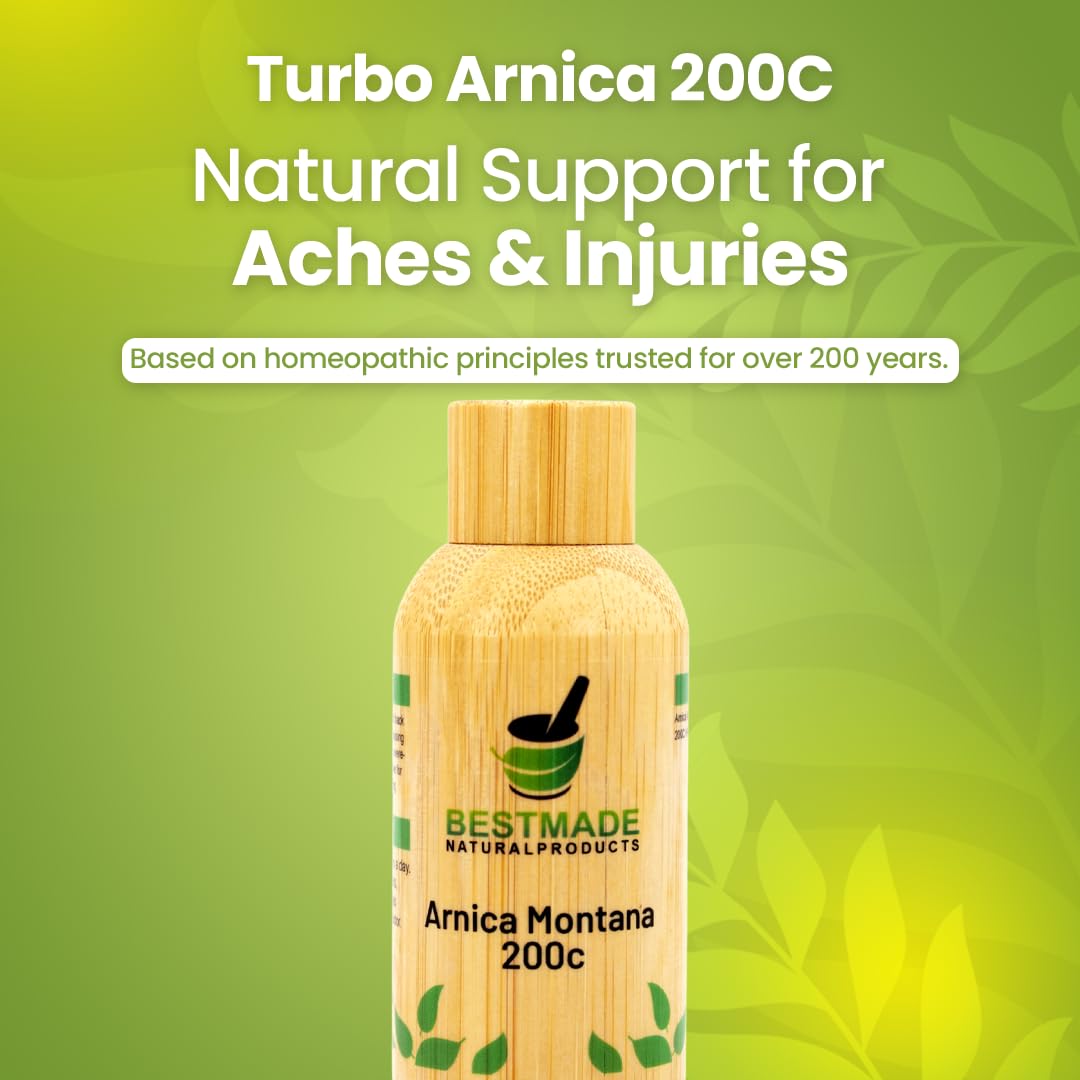Bestmade Natural Products Turbo Arnica 200C - Comprehensive Arnica Pellets for Muscle Recovery, Soreness Relief, and Holistic Wellness Support, 350 Pellets Bestmade Naturalproducts.com buy supplements canada