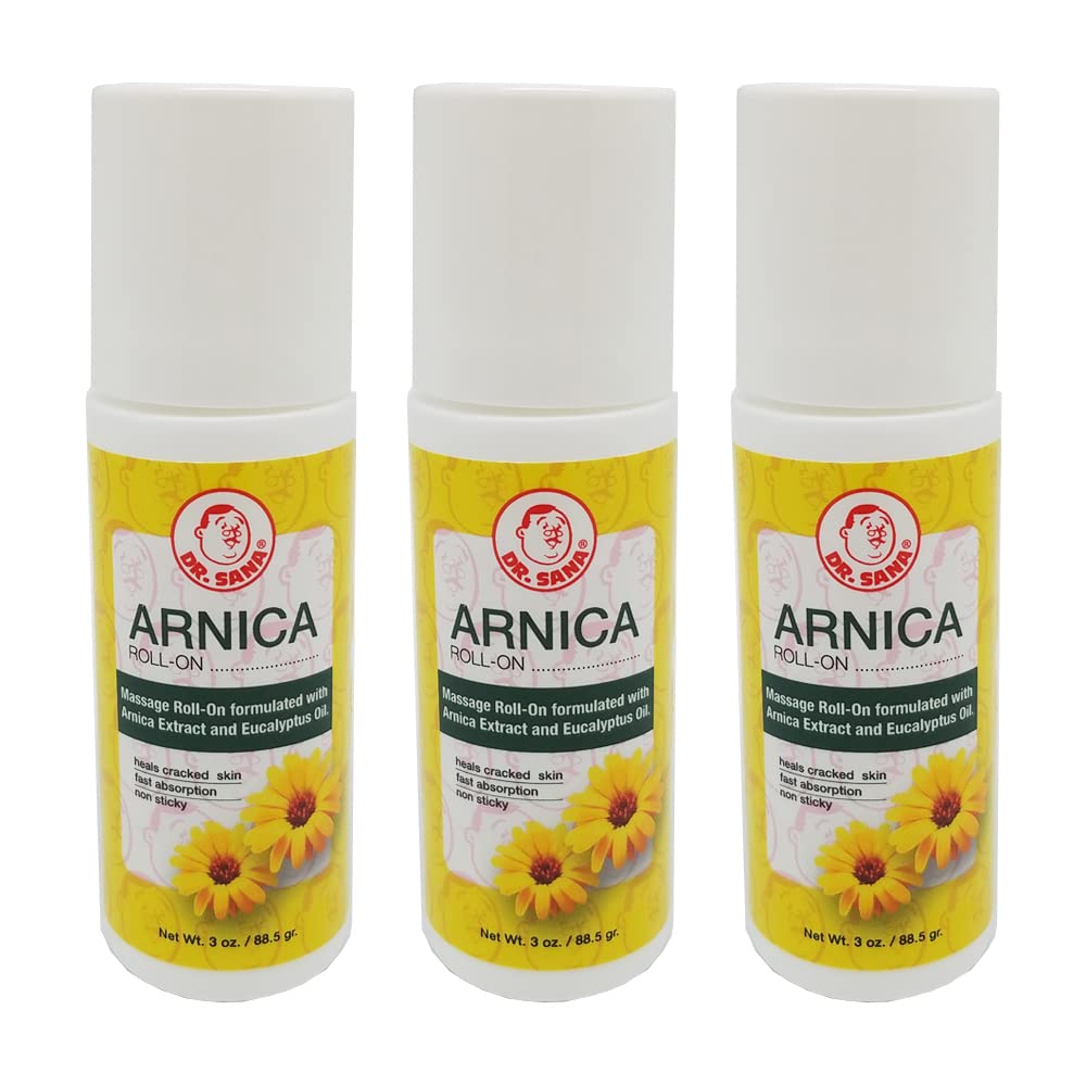 Dr Sana Arnica Roll-On. Topical Analgesic and Moisturizer. Soothes Dry and Cracked Skin. 3 oz. Pack of 3 Dr. Sana buy supplements canada