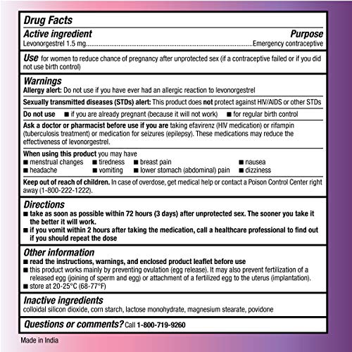 Option 2, Compare to Plan B | Emergency Contraceptive | Morning After Pill, 1 Tablet Option 2 buy supplements canada