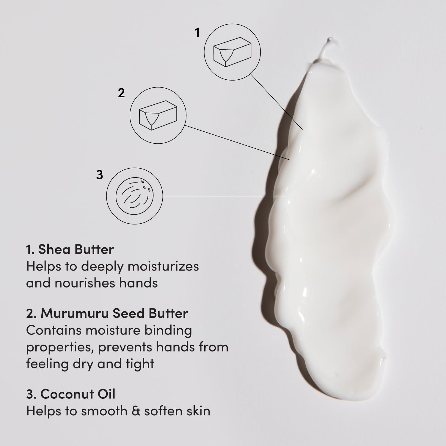 OUAI Hand Cream - Thick, Creamy Balm with Coconut Oil, Murumuru Butter and Shea Butter - Hydrating Moisturizer for Soft Hands - Use Daily to Deeply Nourish Skin (3 Oz) OUAI buy supplements canada