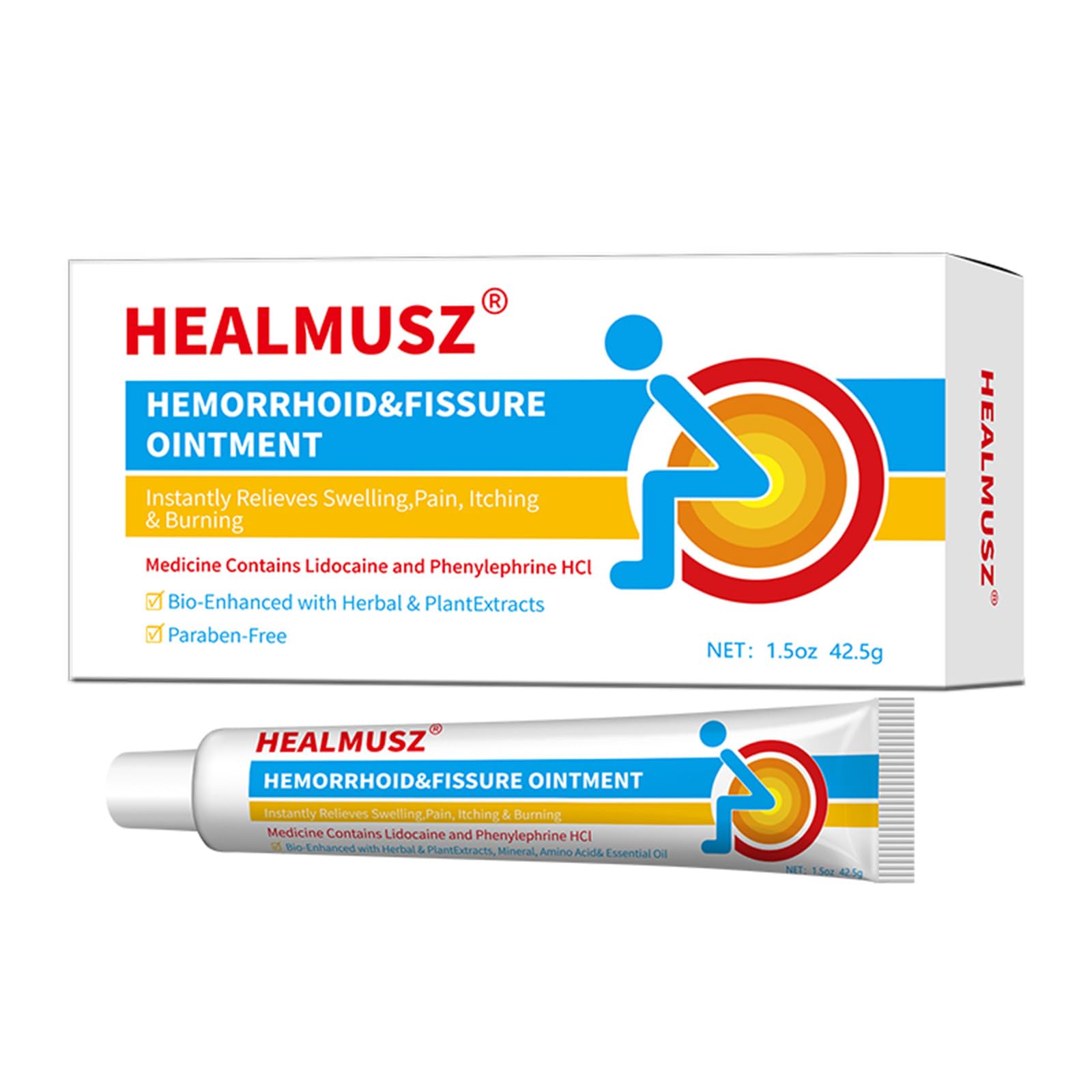 HEALMUSZ Hemorrhoid Fissure Ointment 1.5oz,Fast Relief for Pain, Swelling, Discomfort & Itching,Formulated with 4% Lidocaine and Phenylephrine HCI HEALMUSZ buy supplements canada