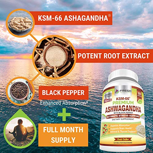 FRESH HEALTHCARE Ashwagandha Capsules KSM 66-1200mg Pure and Potent FRESH HEALTHCARE buy supplements canada