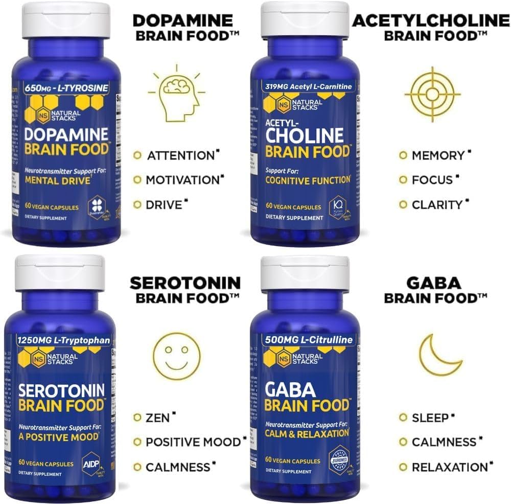 NATURAL STACKS Dopamine Brain Food + Magtech Magnesium Bundle - Chelated Magnesium Complex - Supports Brain Health & Mental Drive* - 150 Total Capsules NATURAL STACKS buy supplements canada