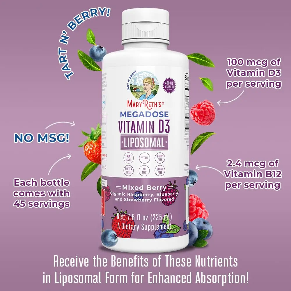 MaryRuth Organics Kids Multivitamin Liposomal (Strawberry Cherry & Vanilla) & Vitamin D3 Liposomal (Mixed Berry) Clean Label Project Verified MARYRUTH'S buy supplements canada