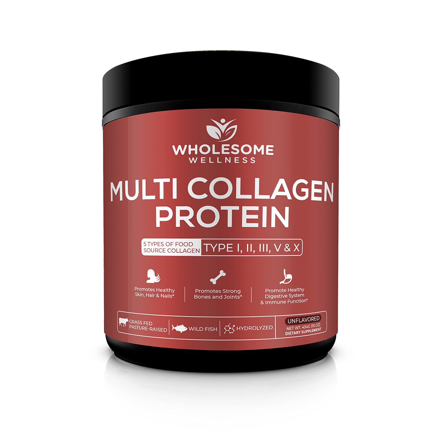 Multi Collagen Protein Powder Hydrolyzed (Type I II III V X) Grass-Fed All-in-One Super Wholesome Wellness buy supplements canada
