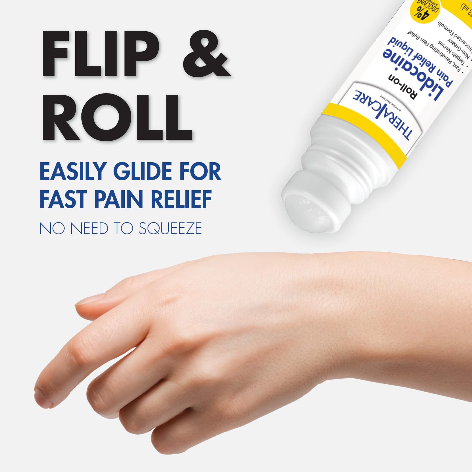 TheraCare 4% Lidocaine Roll-On | OTC Strength | Pain Relief Liquid | 2.5 oz. 73 mL | Non-Greasy, Unscented Formula | Topical Anesthetic Thera Care buy supplements canada