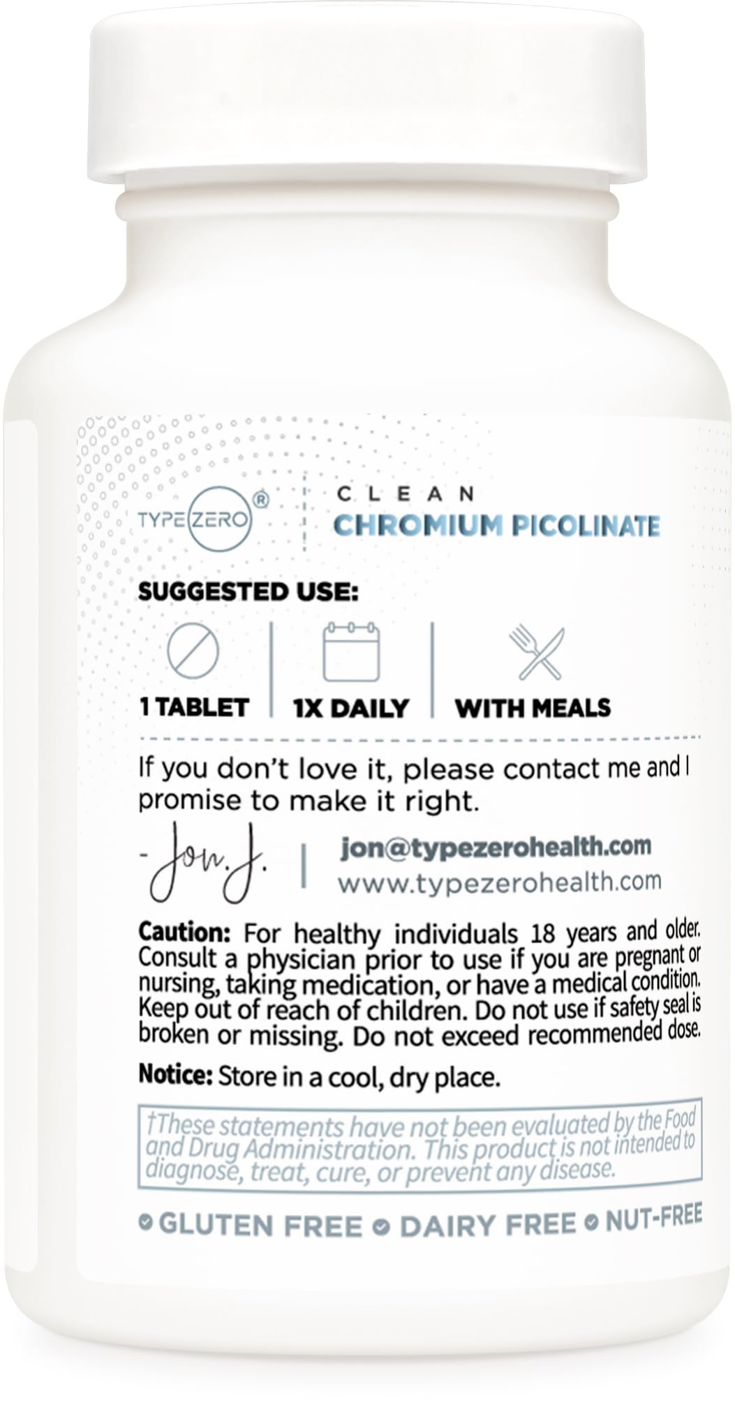 Type Zero Clean Chromium Picolinate Tablets (120 Servings, 1,000 MCG Per Serving) - Non-GMO, Gluten Free Type Zero buy supplements canada