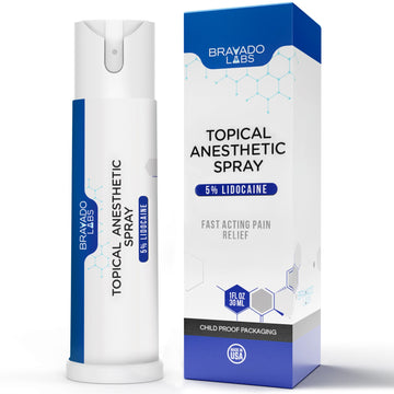 Bravado Labs 5% Lidocaine Spray Pain Relief - Maximum Strength Numbing Spray with Arnica & Emu Oil - Topical Anesthetic for Burns, Pain & Itch Relief - 1oz Bravado Labs buy supplements canada