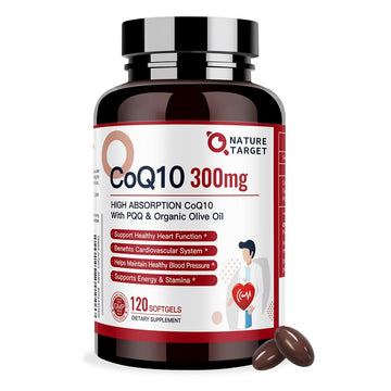 NATURE TARGET CoQ10-300mg-Softgels + PQQ with Organic-Olive-Oil - High Absorption NATURE TARGET buy supplements canada
