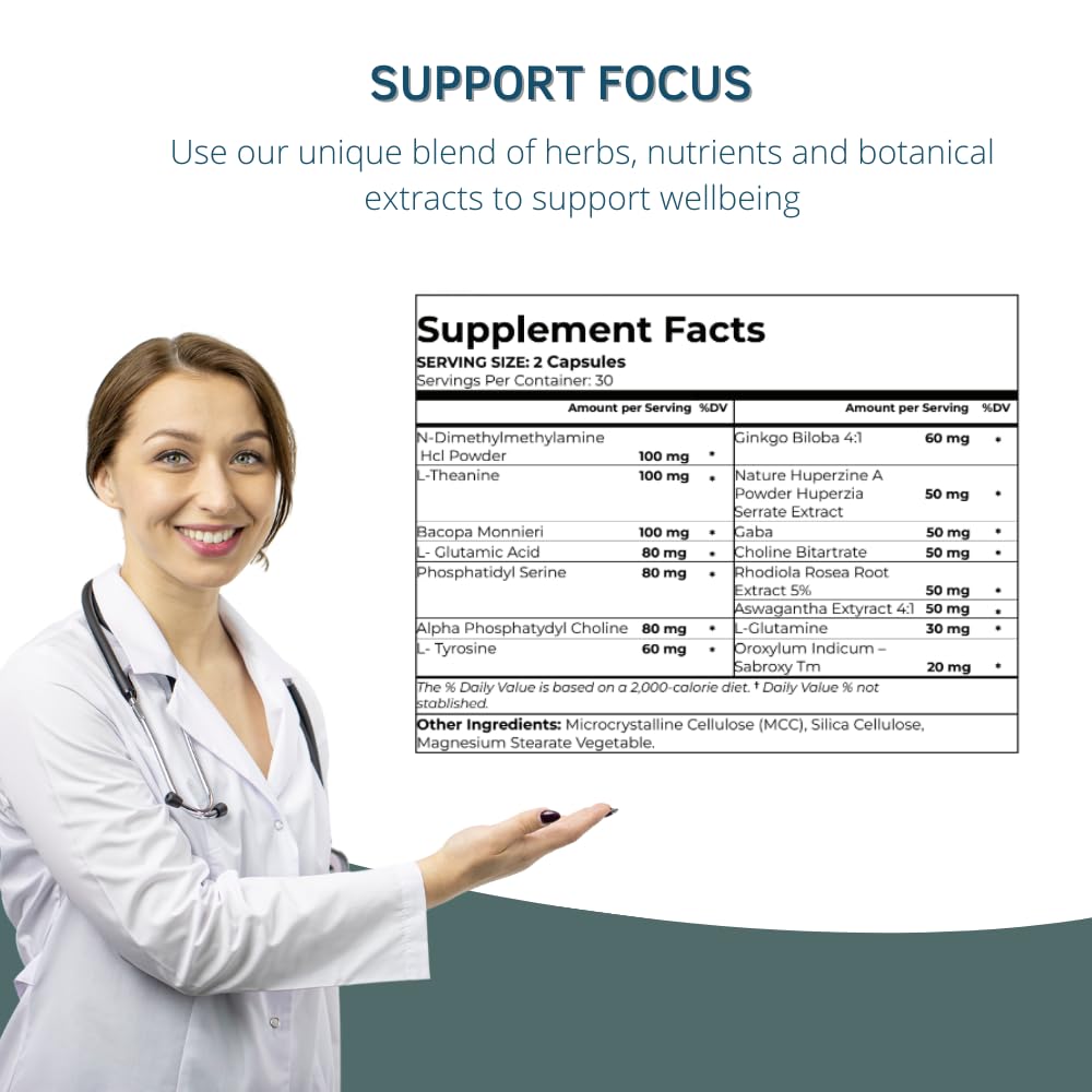 BY CARIOLA Neural-L Natural Brain Support Supplement 60 Caps - Mental Support – Memory Booster - Concentration - Natural Formula - Ashwagandha - L-Tyrosine - L-Theanine BY CARIOLA buy supplements canada
