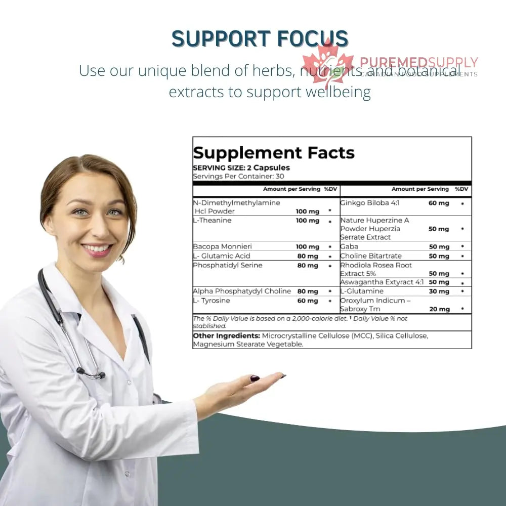 BY CARIOLA Neural-L Natural Brain Support Supplement 60 Caps - Mental Support – Memory Booster - Concentration - Natural Formula - Ashwagandha - L-Tyrosine - L-Theanine BY CARIOLA buy supplements canada