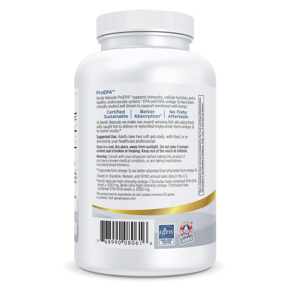 Nordic Naturals ProEPA, Lemon - 180 Soft Gels - 1210 mg Omega-3 - High-Intensity EPA Formula for Healthy Mood, Heart Health & Cellular Function - Non-GMO - 90 Servings Nordic Naturals buy supplements canada