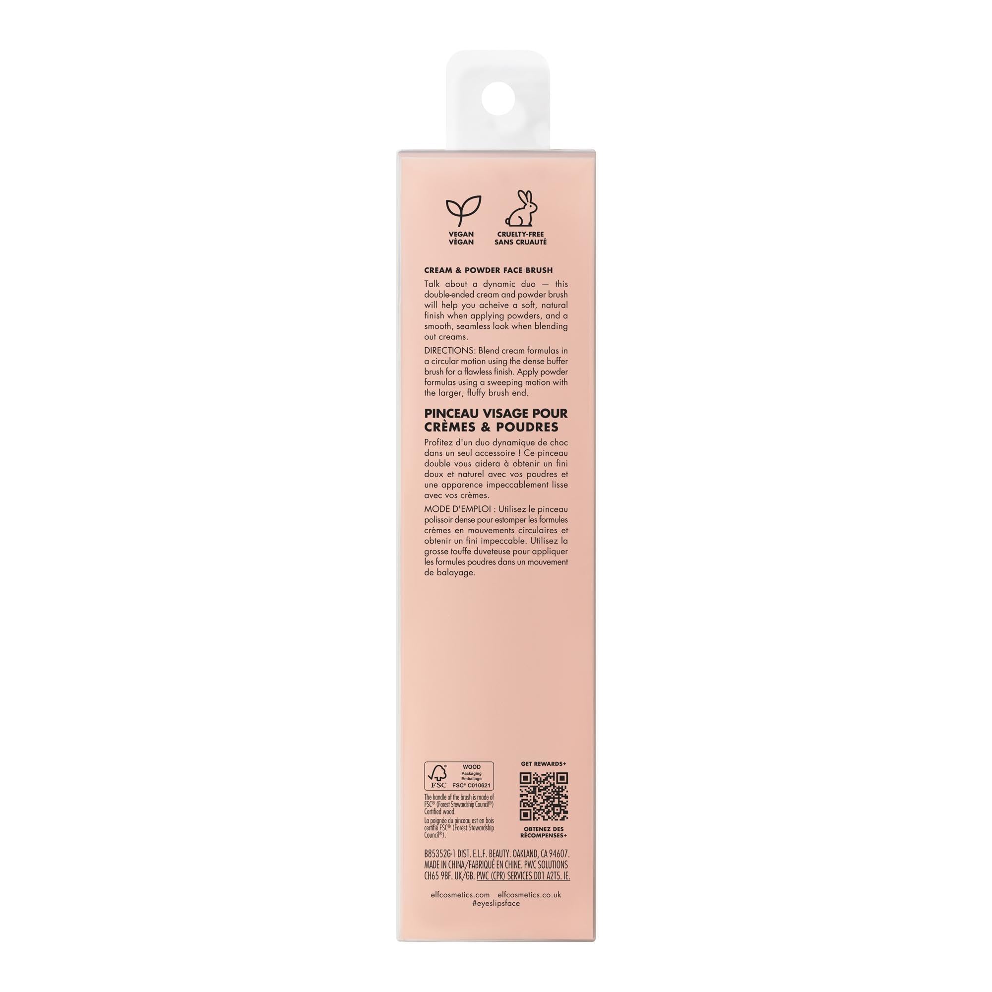 e.l.f. Dual-Ended Cream + Powder Brush, Two-in-One Makeup Brush For Creating A Gorgeous, Airbrushed-looking Complexion, Vegan & Cruelty-free e.l.f. buy supplements canada