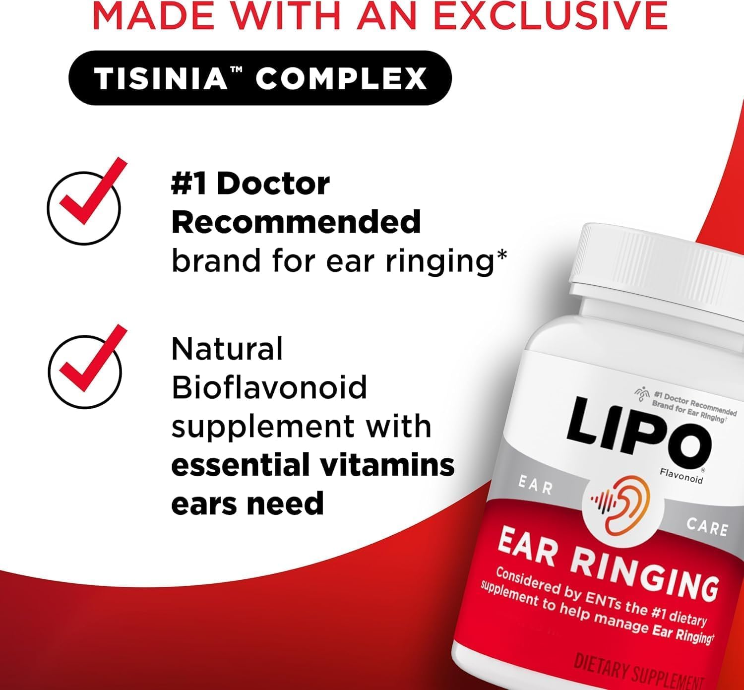 Lipo-Flavonoid Ear Ringing - Doctor-Recommended for Ringing Ears - Clinically Proven Lemon Bioflavonoid Complex with Vitamins C, B1, B2, B6, B12 Lipo-Flavonoid buy supplements canada