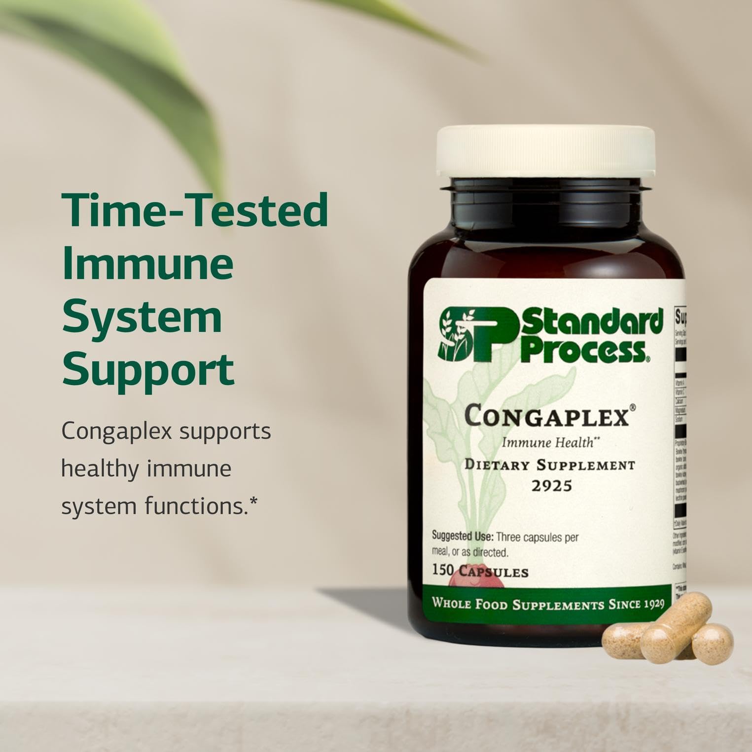 Standard Process Inc. Congaplex - Thymus Gland Support Supplement - Immune Health with Calcium Lactate, Magnesium, Vitamin C & Vitamin A - Immune System Aid with Mushroom Powder - 150 Capsules Standard Process Inc. buy supplements canada