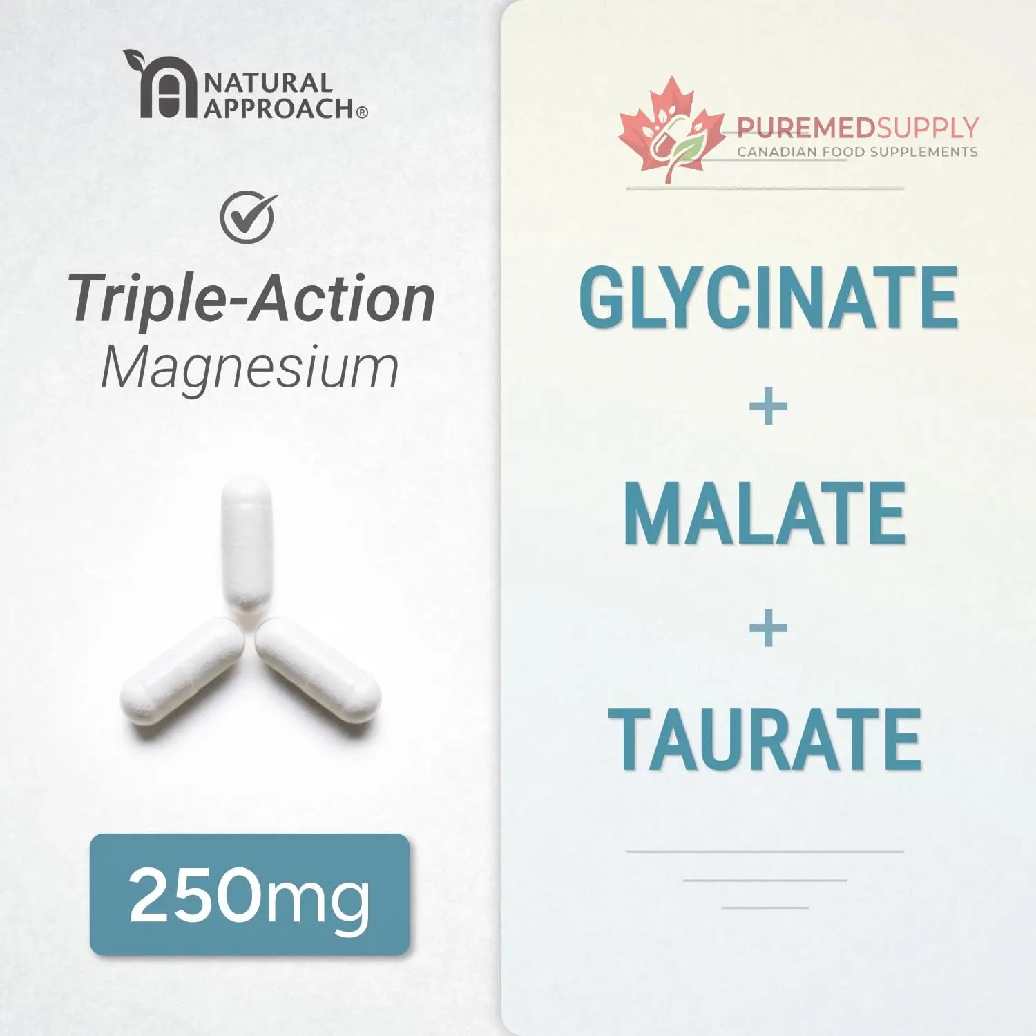 High Absorption Magnesium Complex with Glycinate, Malate & Taurate - Premium Magnesium Supplement for Sleep, Relaxation, Leg Cramps & Stress Relief - 100% Chelated & Easy On The Gut - 90 Capsules Natural Approach buy supplements canada