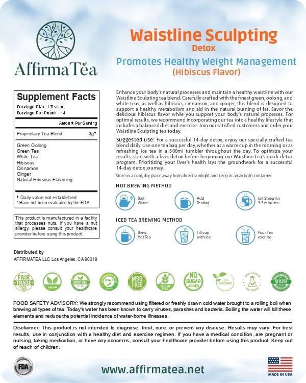 AffirmaTea Waistline Sculpting Detox | for Optimal Weight Loss & Fat Metabolism Balance AffirmaTea buy supplements canada