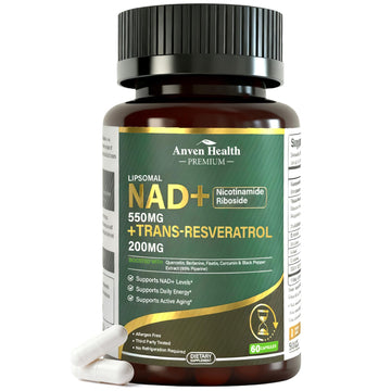 Liposomal NAD+ Resveratrol Supplement - NMN Alternative with Trans-Resveratrol, Quercetin & Fisetin - NAD Plus Booting for Women and Men, Support Cellular Energy & Healthy Aging, Non-GMO | 60 Capsules Anven Health buy supplements canada