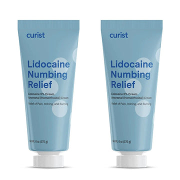 Curist 5% Lidocaine Cream Maximum OTC Strength Topical Pain Relief OTC - 12 oz (Pack of 2) XL Tube 5 Percent Lidocaine Numbing Cream to Numb Effectively (2 Pack - 6 oz Tube) Curist buy supplements canada