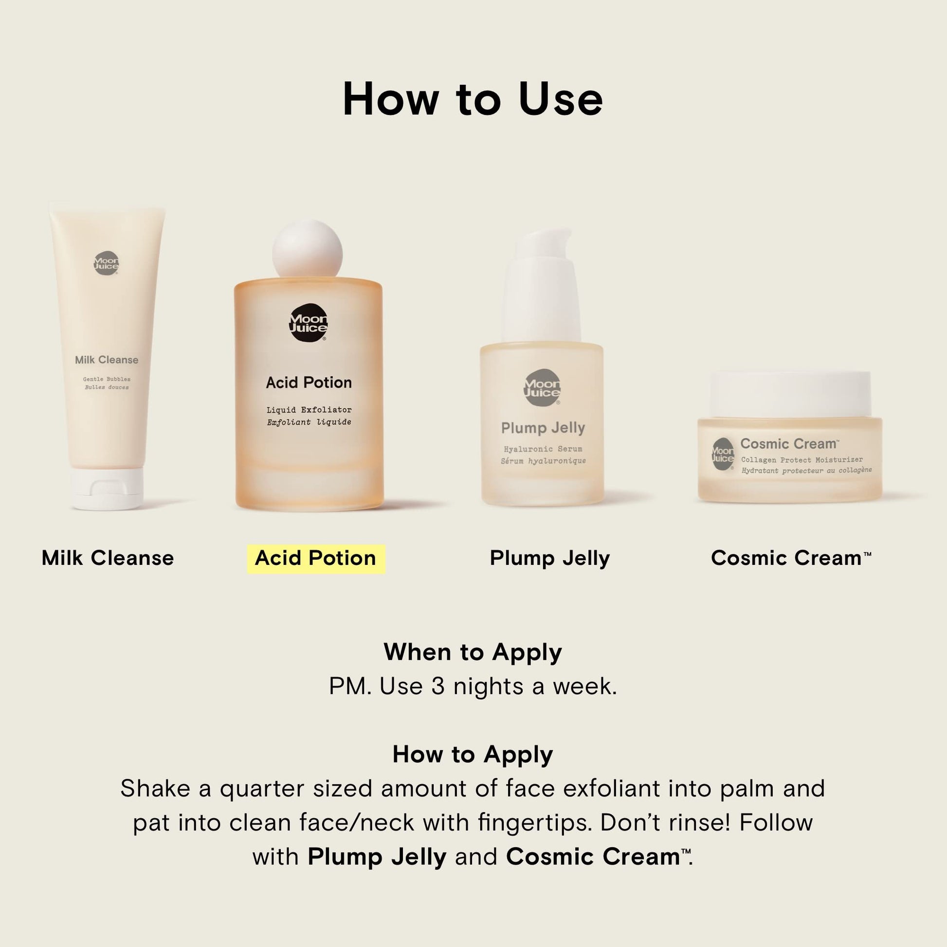 Moon Juice Acid Potion Liquid Face Exfoliator - 25% AHA BHA Exfoliant with Reishi + Niacinamide - Helps Resurface Skin, Unclog Pores, & Stimulate Collagen - Hydrates & Soothes Skin (3.3 Fl oz) Moon Juice buy supplements canada