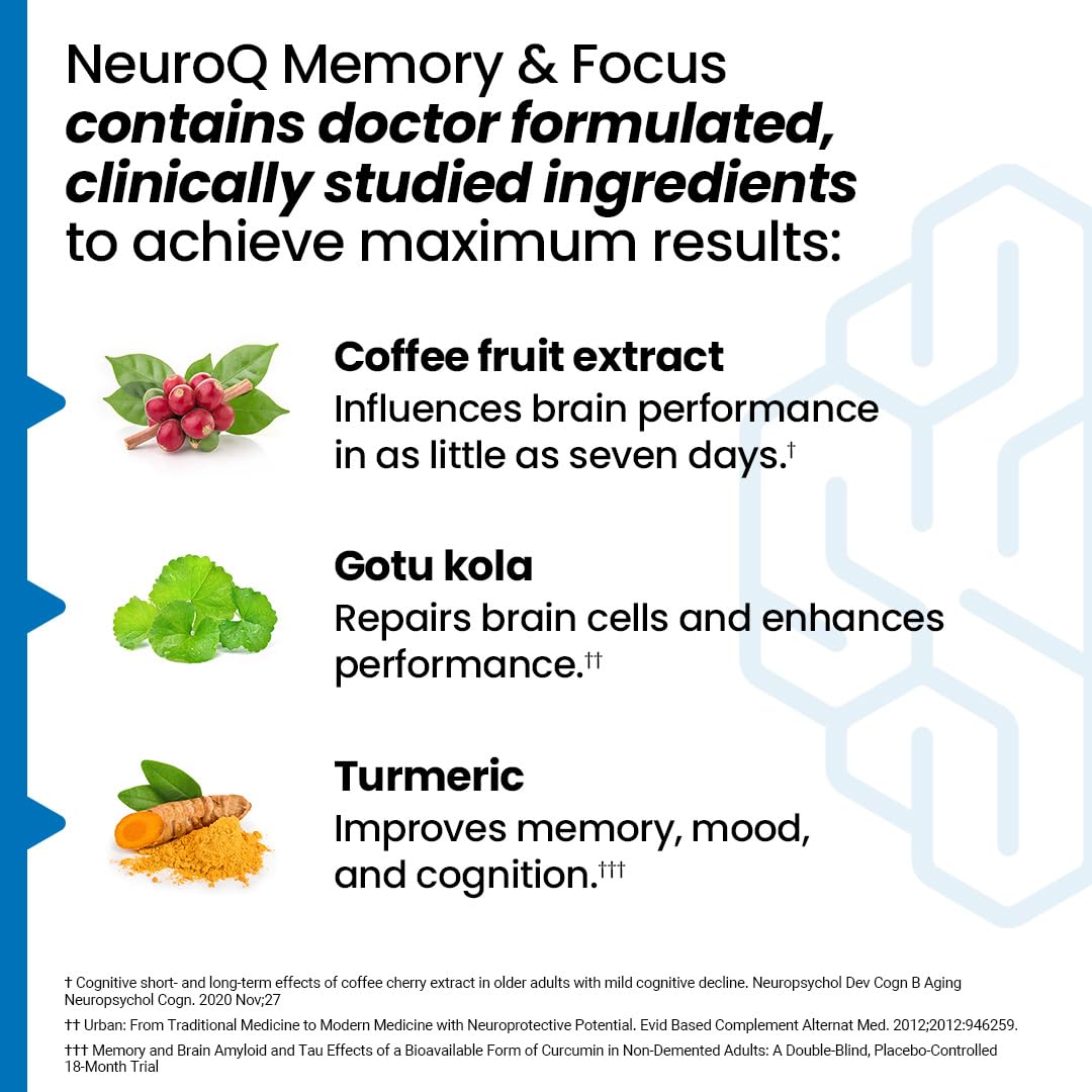 NeuroQ Memory & Focus | Formulated by Neurologist Dr. Dale Bredesen | Addresses All 4 Causes of Cognitive Decline | Ginkgo Biloba, Phosphatidylserine, Gotu Kola, LifeSeasons buy supplements canada