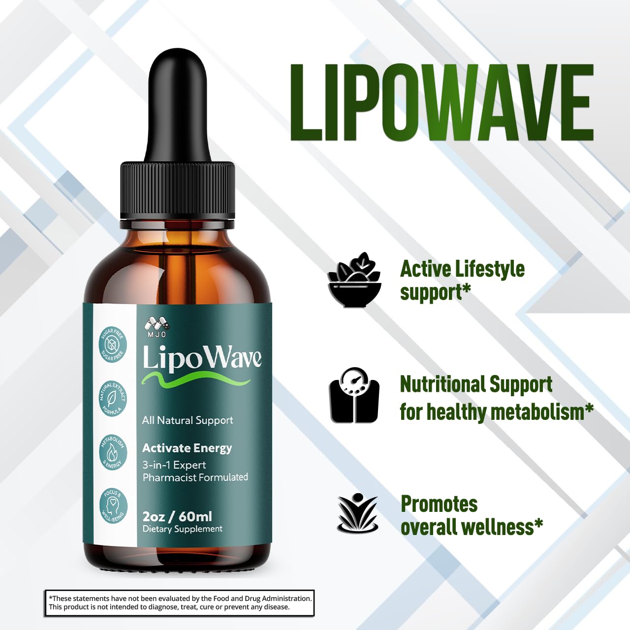 Lipowave Drops, Official LipoWave Drops with All Natural Ingredients, Advanced Overall Health and Wellness Vitamin Supplement Premium Formula for Maximum Strength Multivitamin Support (30 Servings) MJO buy supplements canada