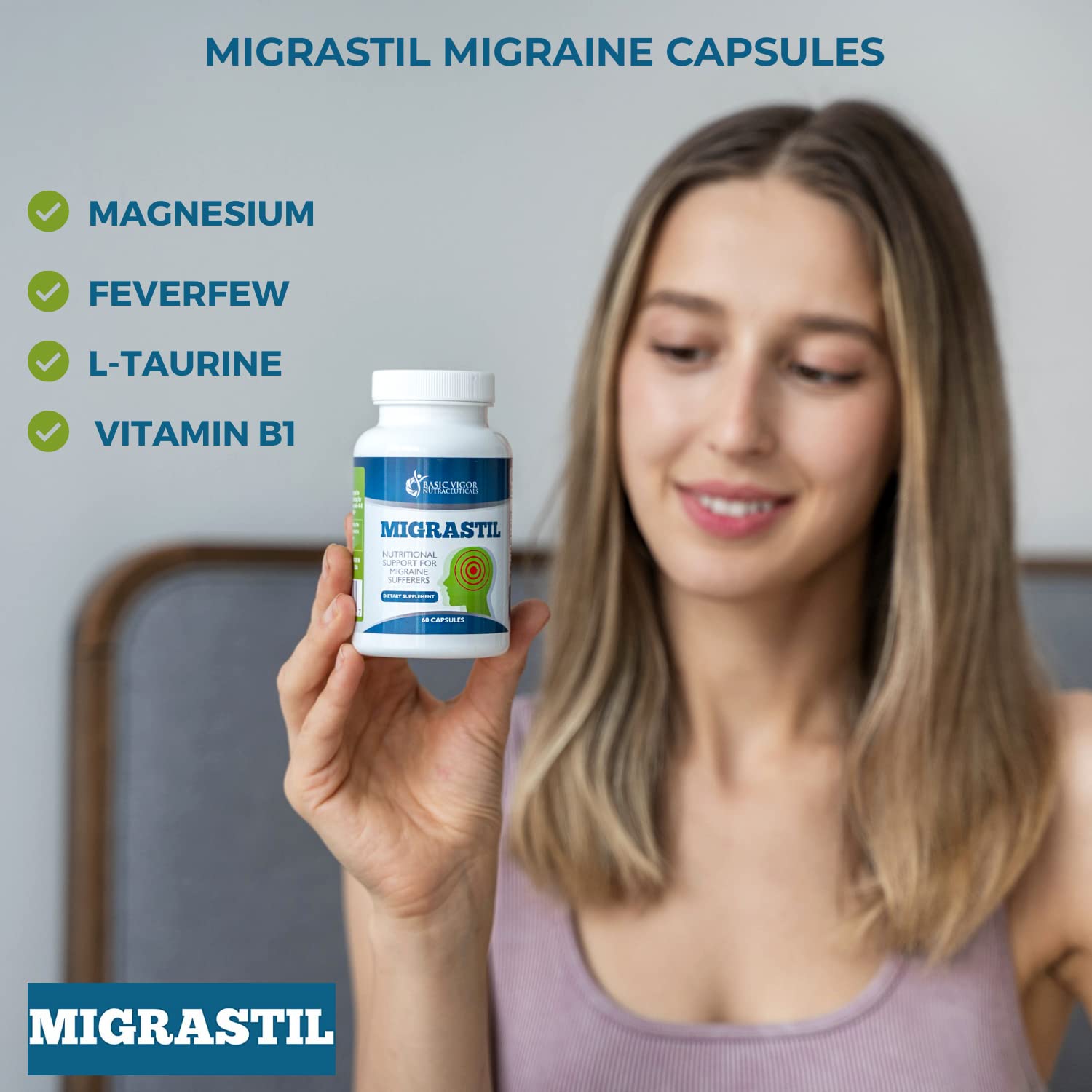 Migraine Stick & Migrastil Migraine Relief Capsules Bundle Basic Vigor buy supplements canada