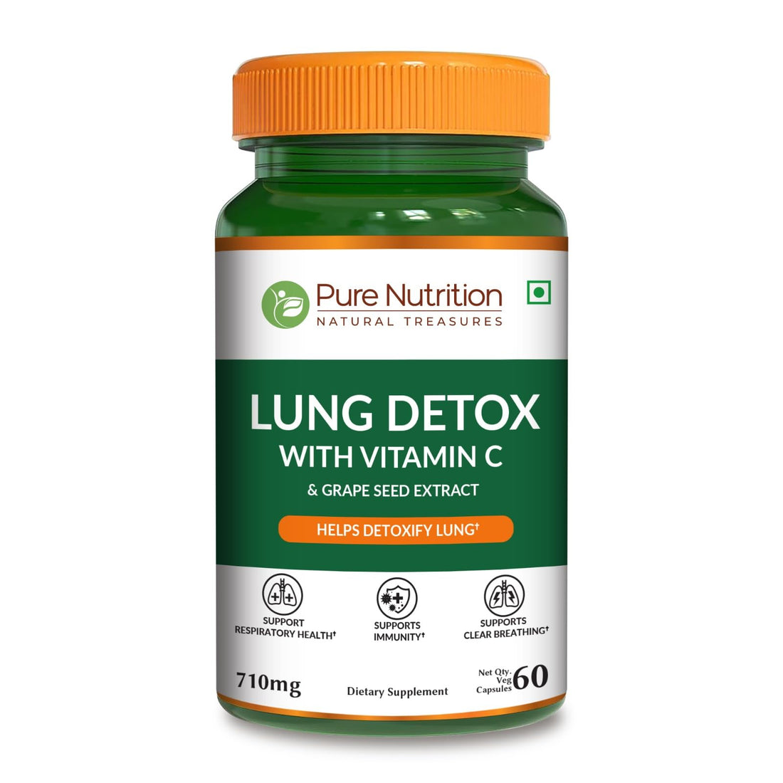 Pure Nutrition Lung Health Supplement | 60 Caps | Herbal Lung Support Formula with Quercetin, Vitamin C, Nettle, Vasaka Leaf, Lotus, Licorice & Ginger. PURE NUTRITION NATURAL TREASURES buy supplements canada