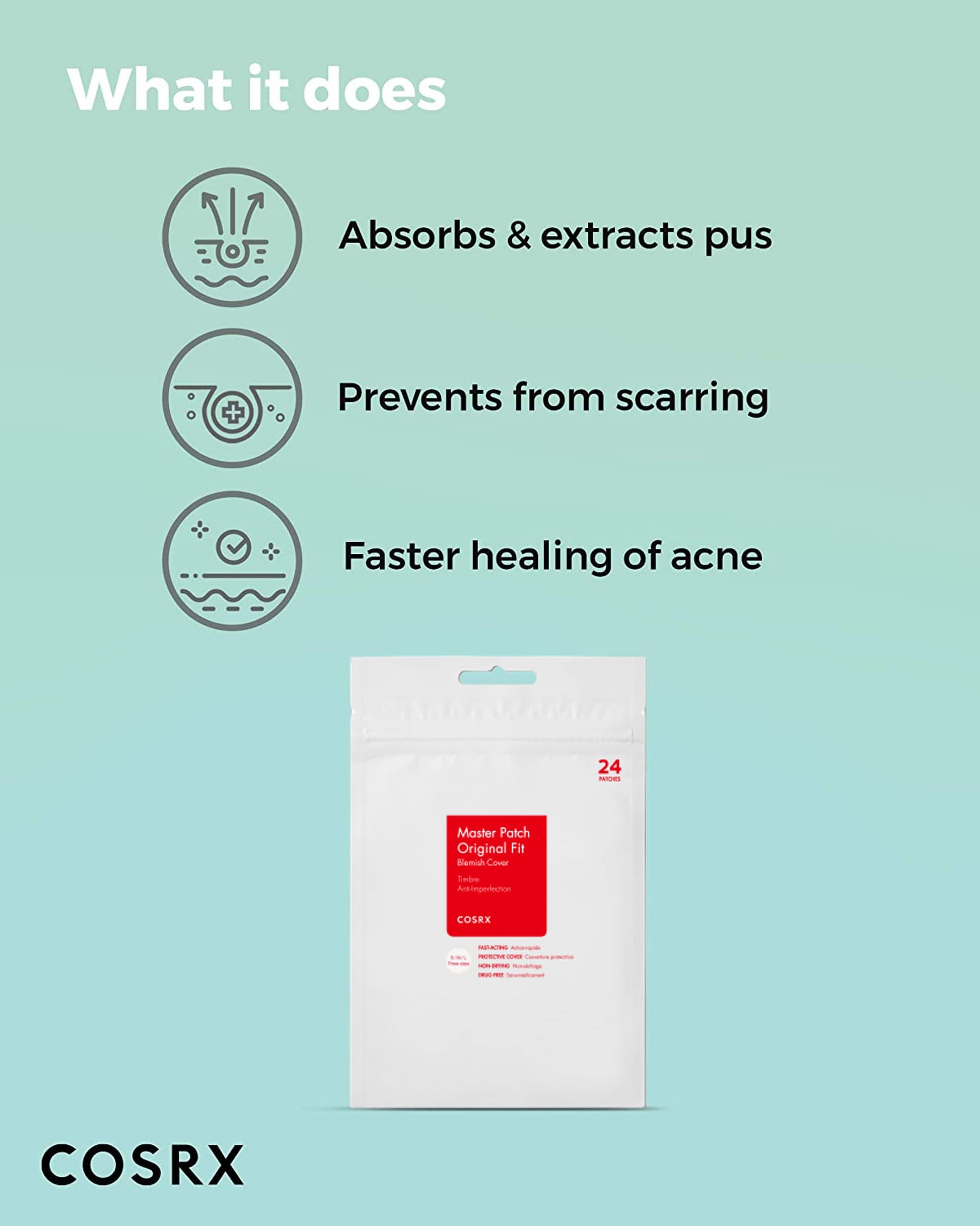 COSRX Acne Pimple Patch (96) Absorbing Hydrocolloid Original 3 Size Patches for Blemishes and Zits Cover COSRX buy supplements canada