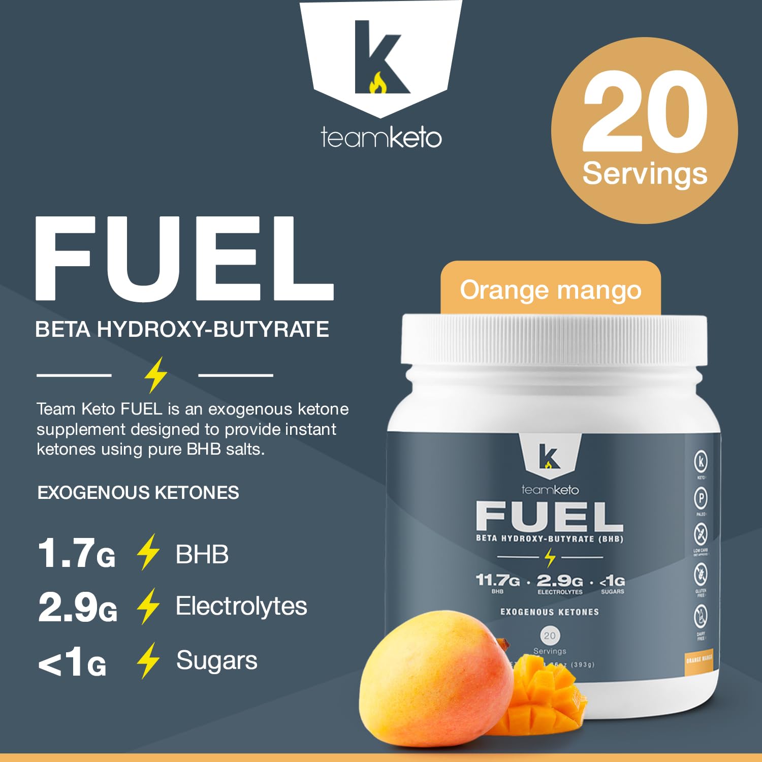 TeamKeto exogenous Ketones Powder, Pure Keto BHB Salts | Dairy & Gluten Free-Best Keto TeamKeto buy supplements canada