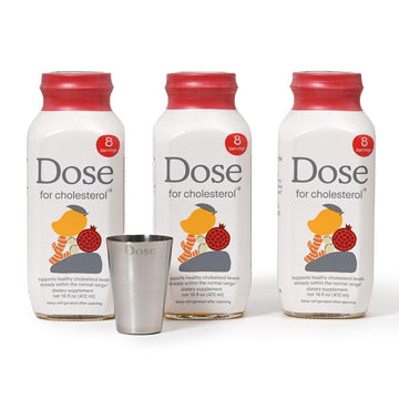 DOSE for Cholesterol Supplements Maintain Healthy Cholesterol Levels and Supports Cardiovascular Health Gluten-Free Vegan Zero Sugar, 16oz Bottle, 3 Pack (3 Week Supply) DOSE buy supplements canada