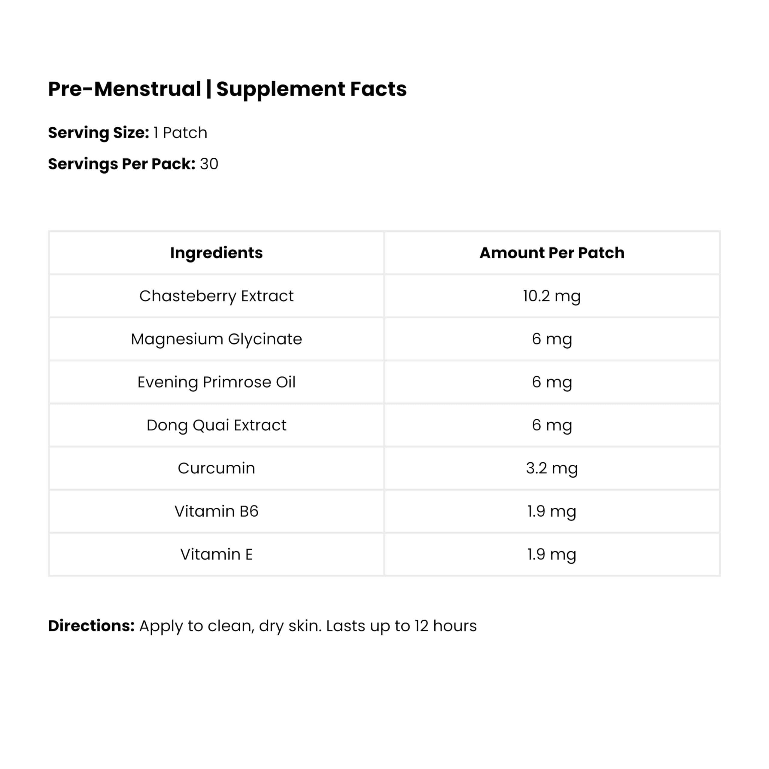 The Patch Remedy Pre Menstrual Patch | Chasteberry, Magnesium, Evening Primrose, Dong Quai, B6 & Vitamin E | 30 Patches The Patch Remedy buy supplements canada