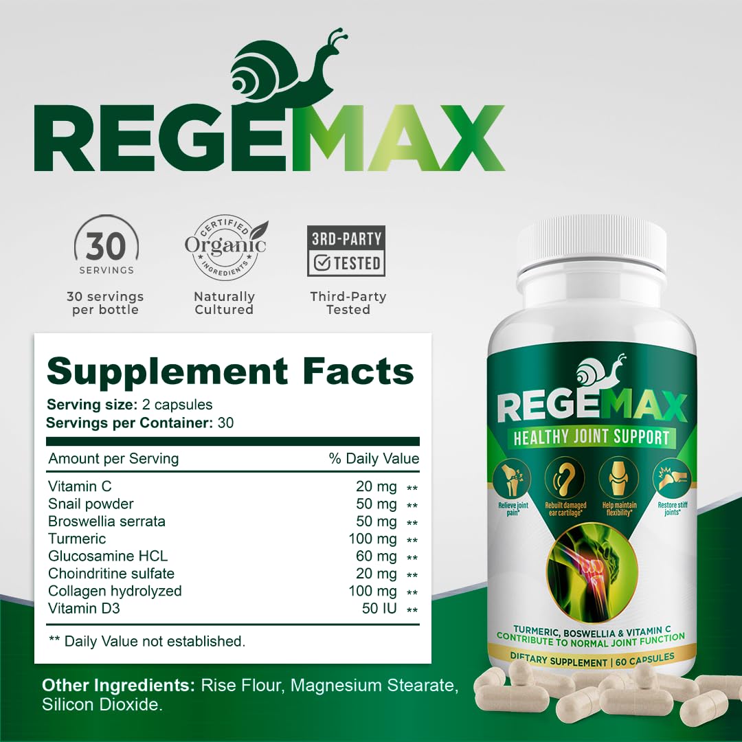 AURA VITAMINS REGEMAX regenerates and Helps Alleviate Joint discomfort Supplement, Snail Protein, Boswellia Serrata, and Turmeric – 60 Caps. (2) AURA VITAMINS buy supplements canada