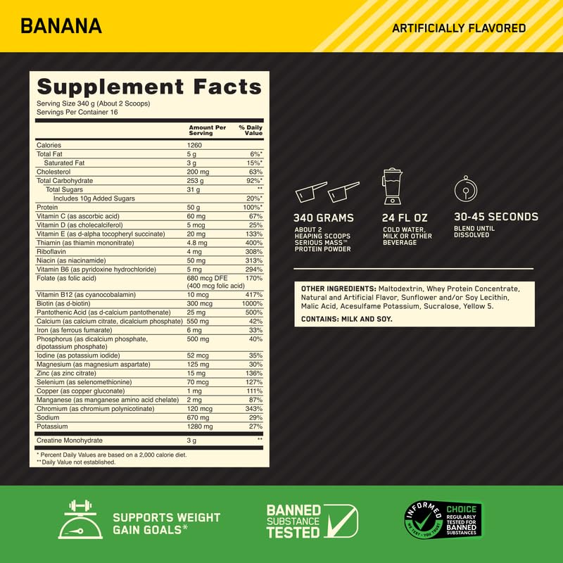 Optimum Nutrition Serious Mass Weight Gainer Protein Powder, Vitamin C, Zinc Optimum Nutrition buy supplements canada