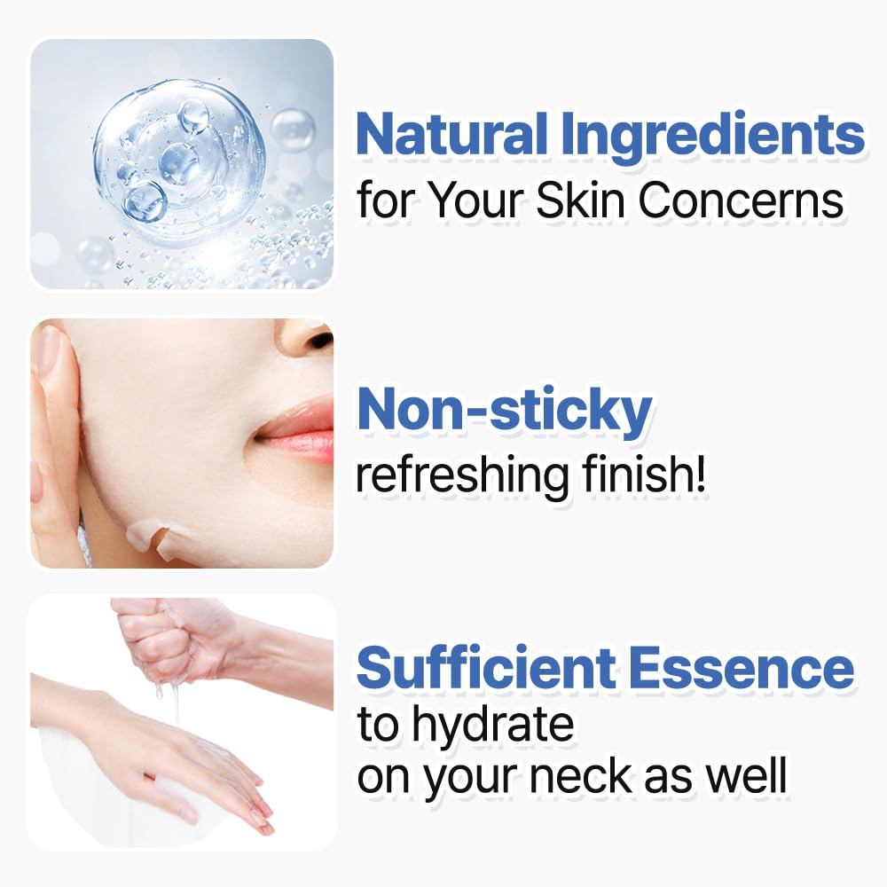 NEXTBEAU Solution Sheet Mask Variety Pack, 10 Count (5 Types x 2 Sheets), 0.74 fl oz Each, Korean Facial Sheet Masks for Daily Skincare NEXTBEAU buy supplements canada