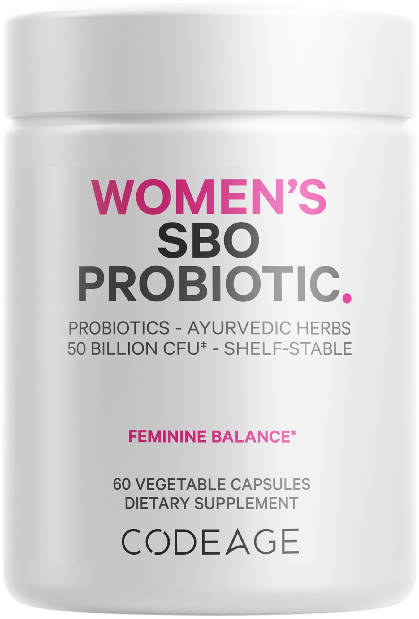 Codeage Women’s Probiotics Supplement - 50 Billion CFUs - SBO Probiotics & Prebiotics - Cranberries - Feminine Health - Fermented Botanical Blend, Whole Food Supplement - Vegan, Non-GMO - 60 Capsules Codeage buy supplements canada