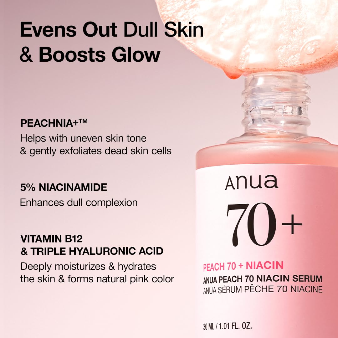 Anua Peach 70 Niacinamide Serum, Daily Glow Serum For Face, Skin Tone & Dullness Care with Vitamin B12, Lightweight ANUA buy supplements canada