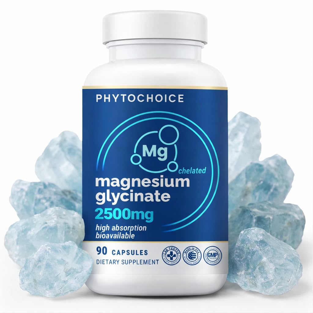 Magnesium for Sleep & Recovery – High Potency 2500mg Magnesium Glycinate for Men & Women, Chelated for High Absorption, Supports Deep Rest, Nerve & Muscle Recovery, Made in USA, 1 Month Supply PHYTOCHOICE buy supplements canada